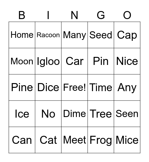 ASL 1 Unit 1: Fingerspelling Bingo Card