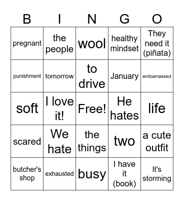Los Apuntes #1 Bingo Card