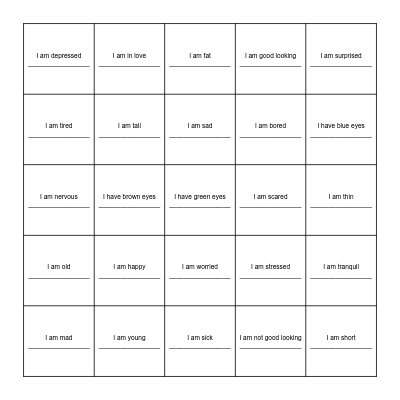 juego de 6 Bingo Card