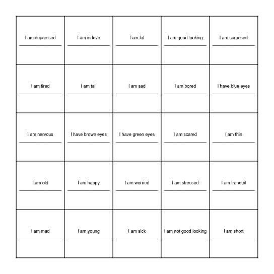 juego de 6 Bingo Card