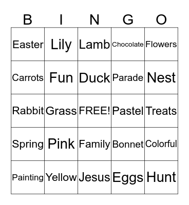 Easter Bingo Card