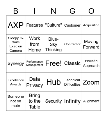 All Hands Bingo Card