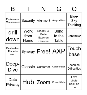 All Hands Bingo Card