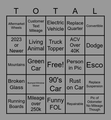 Hickman TL Bingo Card