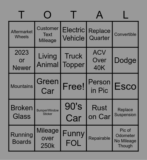 Hickman TL Bingo Card