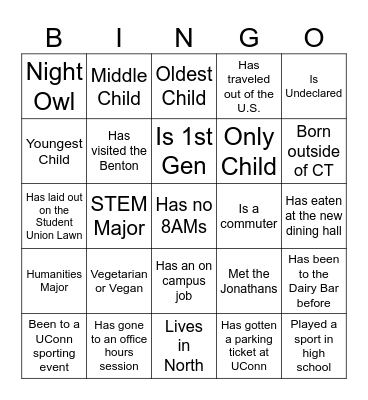 UNIV 1800 SEC 093 BINGO Card