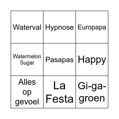 Veerle's Verjaardags Bingo Card
