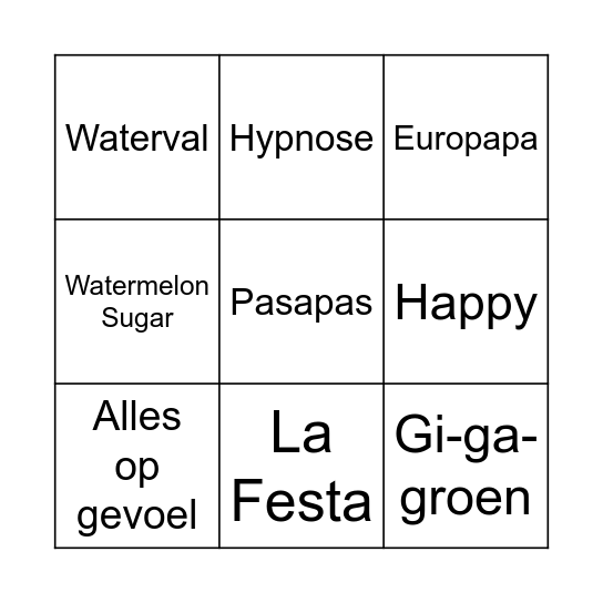 Veerle's Verjaardags Bingo Card