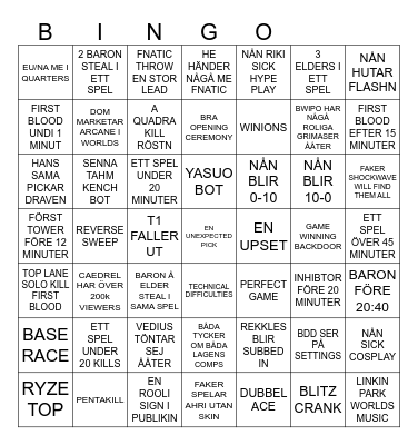 WORLDS 2024 Bingo Card