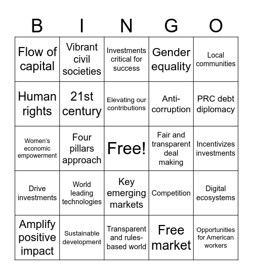 BINGO - an approach Bingo Card