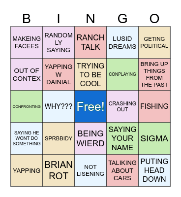 JAMES B-I-N-G-O Bingo Card