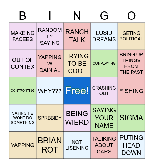 JAMES B-I-N-G-O Bingo Card