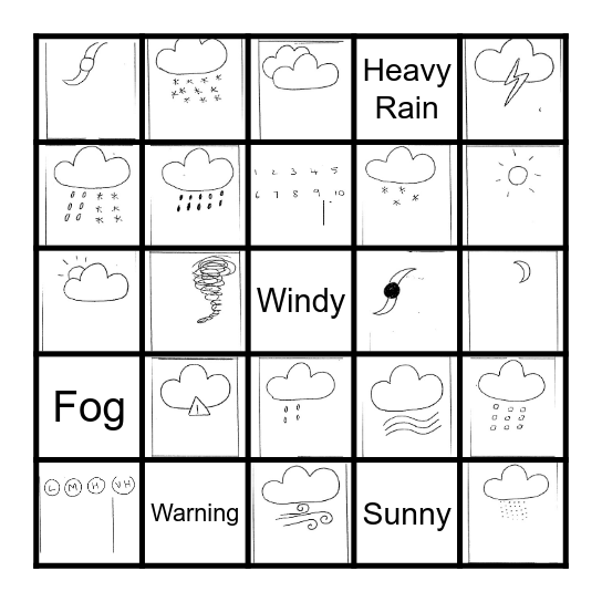 Weather Symbol BINGO Card