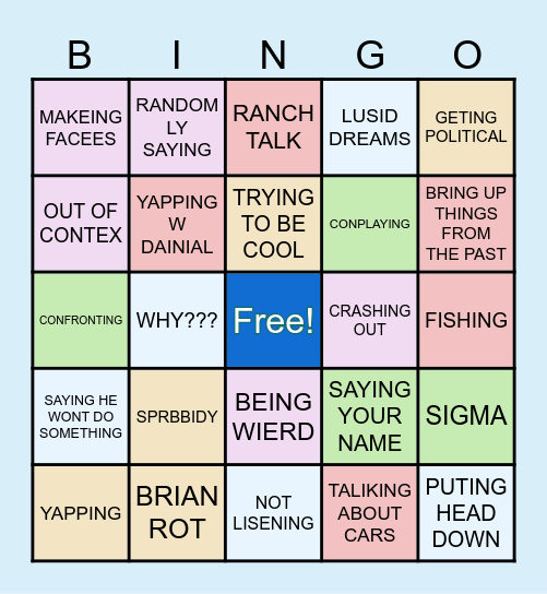 JAMES B-I-N-G-O Bingo Card