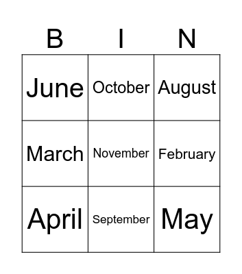 MY Bingo Card