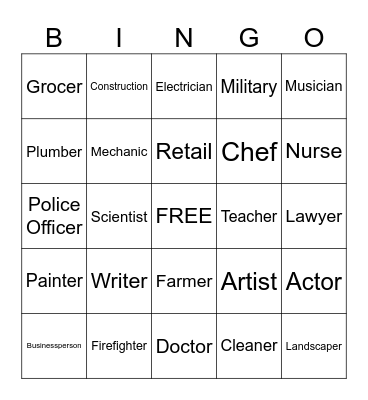 Jobs and Careers Bingo Card