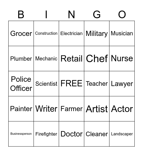 Jobs and Careers Bingo Card