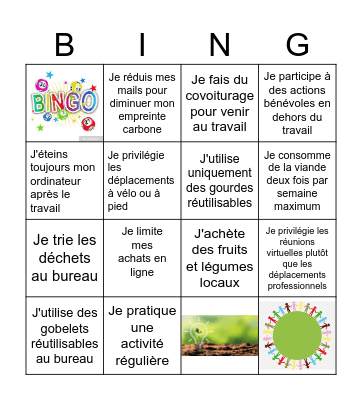 LE BINGO DE LA RSE Bingo Card