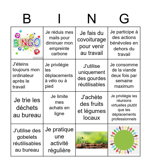 LE BINGO DE LA RSE Bingo Card