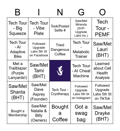 Upgrade Labs 5th St.                         Grand Opening Bingo Card