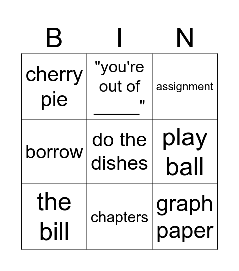 LISTENING SKILL 12 Bingo Card