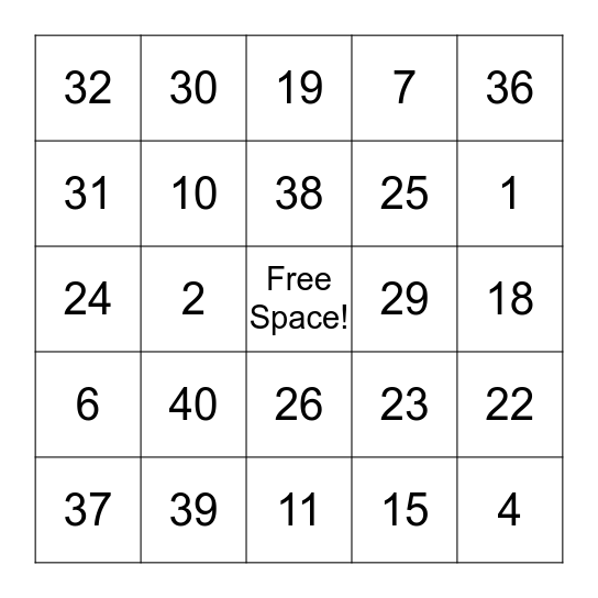 Bingo Card