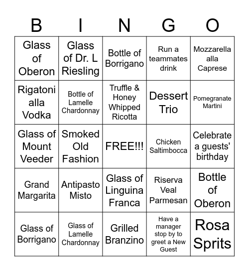 SERVER BINGO Card