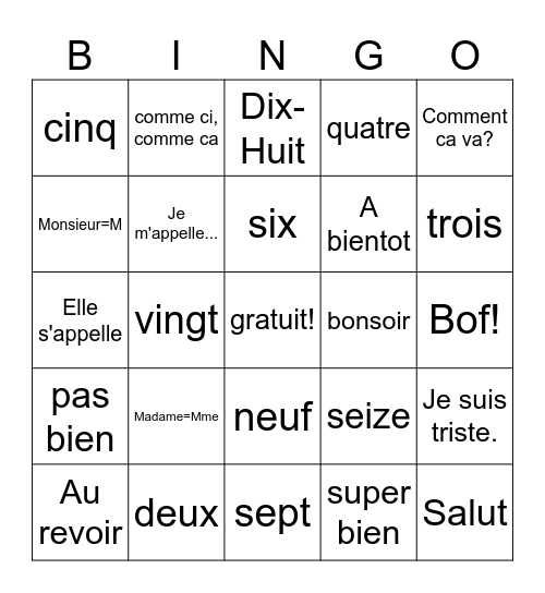 Jack Kidwell Bingo Card