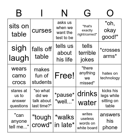 Chip Bingo Card