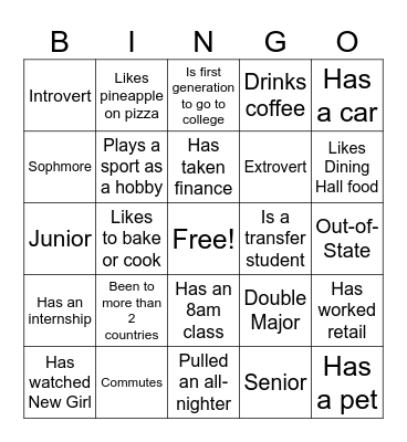 TEAM 11 ICE-BREAKER Bingo Card