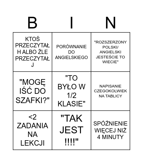 español <33 Bingo Card