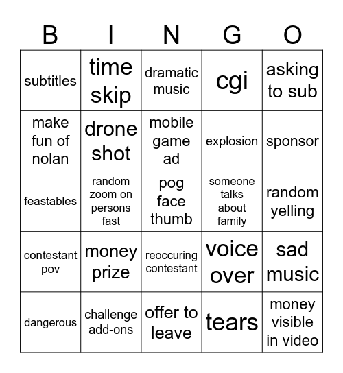 mrbeats Bingo Card