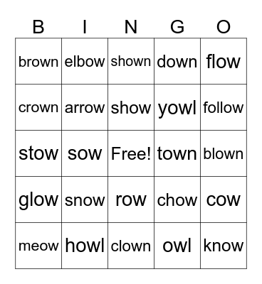 The Two Sounds of OW Bingo Card