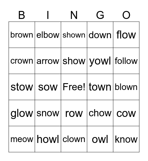 The Two Sounds of OW Bingo Card