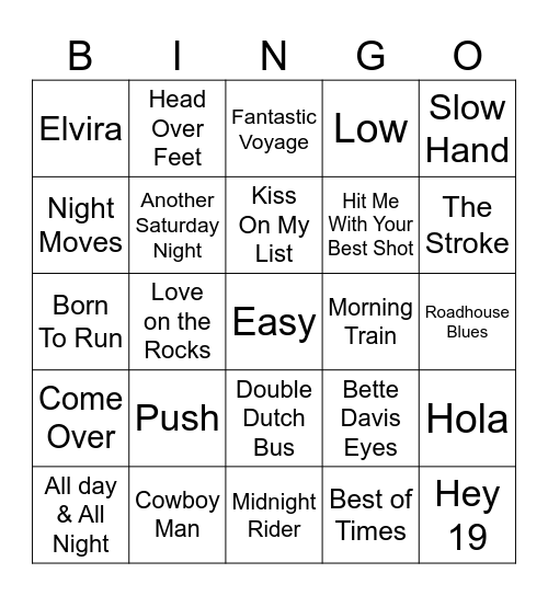 BDB Bingo 35 Bingo Card