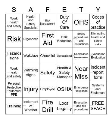 OHS Bingo Card