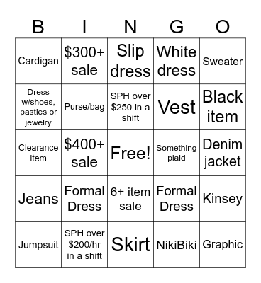 Weekend BINGO! Bingo Card