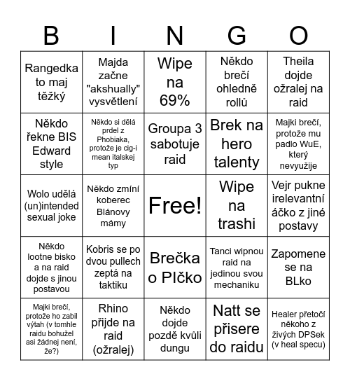 Wolves raid #2 Bingo Card