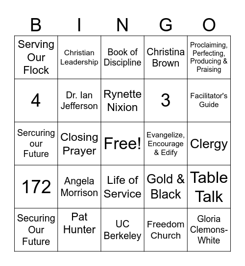 Lay Facts Bingo Card