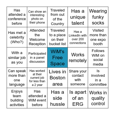 Summit Bingo Card