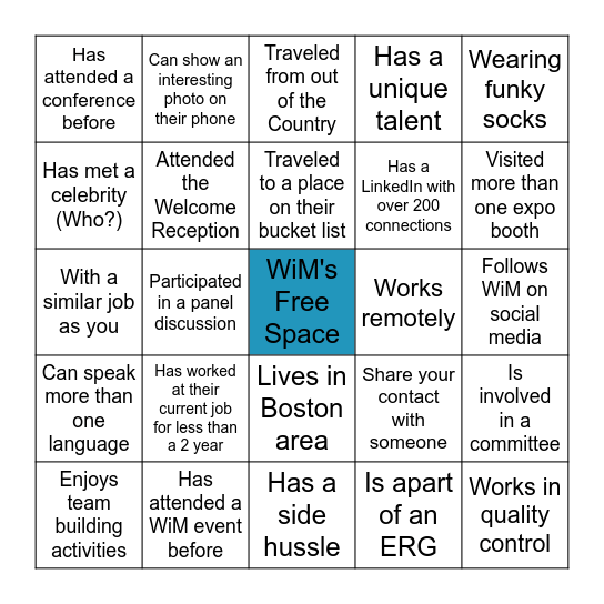 Summit Bingo Card