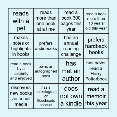 BOOK CLUB BINGO Card