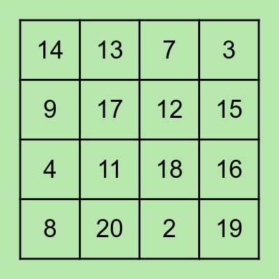 Spanish Bingo! Bingo Card