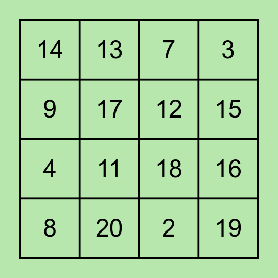 Spanish Bingo! Bingo Card