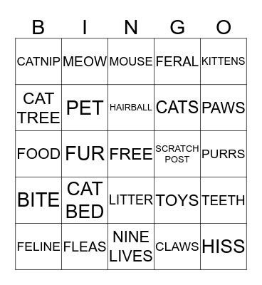 HAPPY ENDINGS NO KILL CAT SHELTER Bingo Card