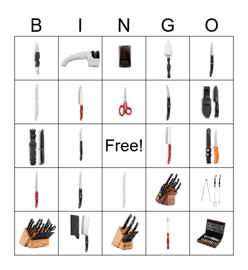 Cutco Bingo Card