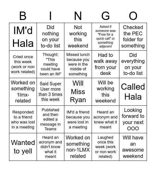 09-19 Bingo card Bingo Card