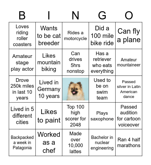 Winner receives $25 gift card Bingo Card