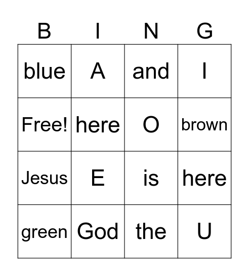 Red Words 1-10 Bingo Card