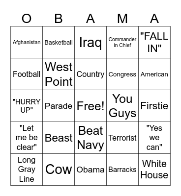 5 WORDS Bingo Card